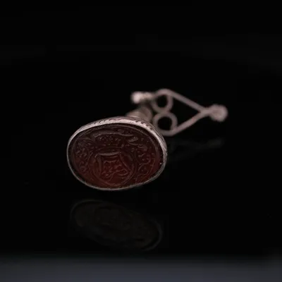 Islamic Silver Seal with Bird Finial