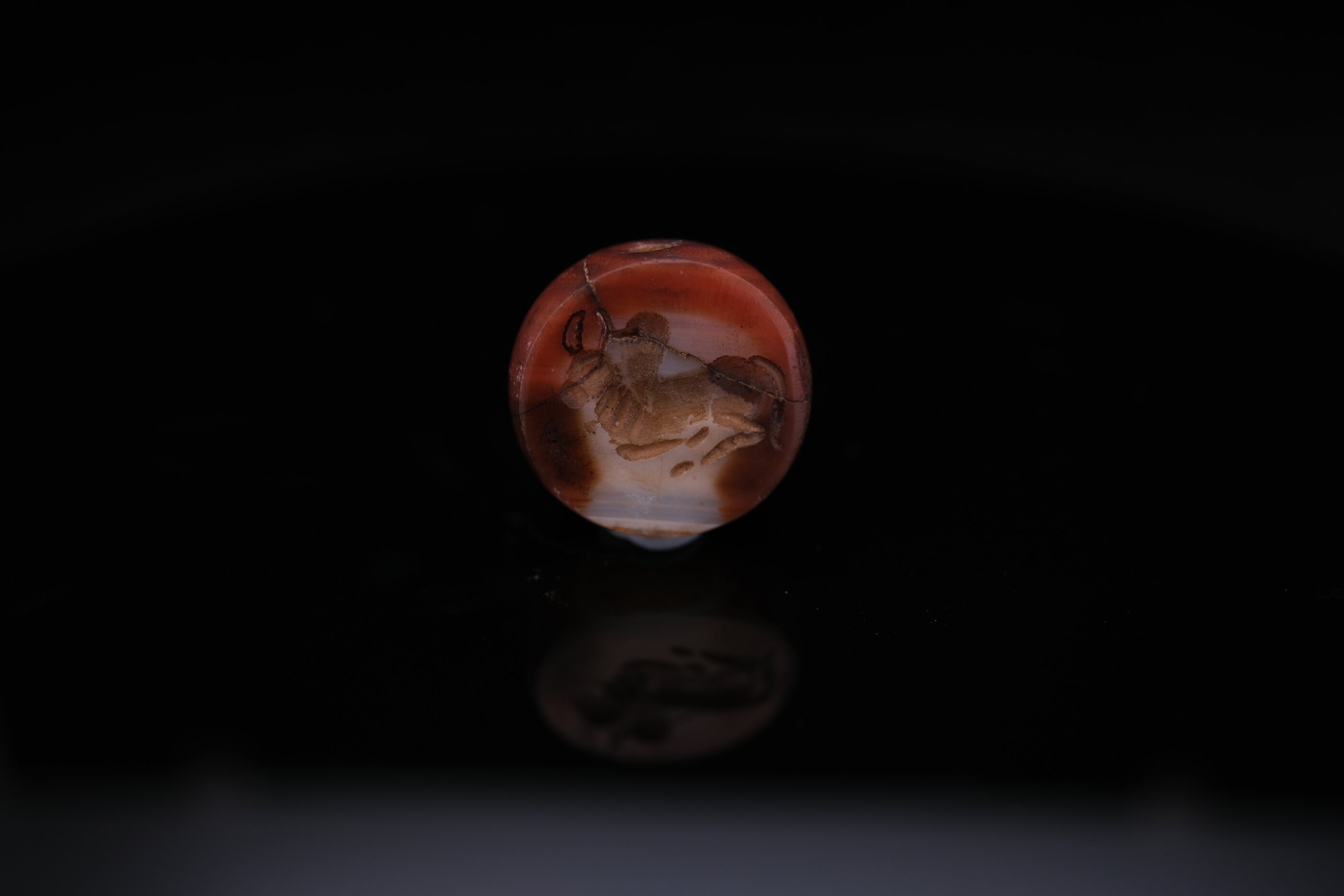 Roman Banded Agate Seal with Bull