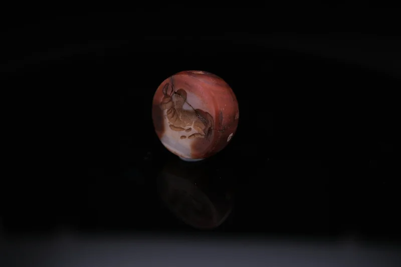 Roman Banded Agate Seal with Bull - Image 2