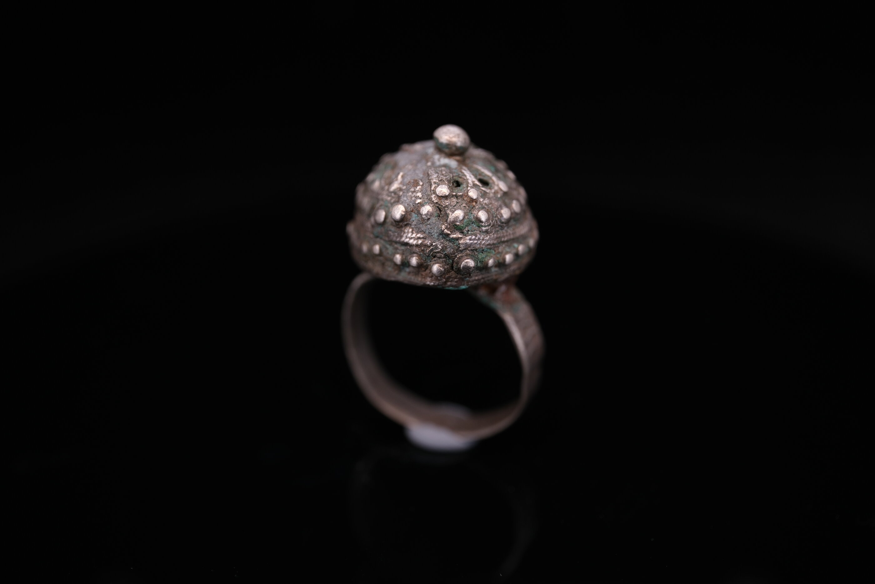 Silver Ring with Domed Granulated Bezel - Image 3